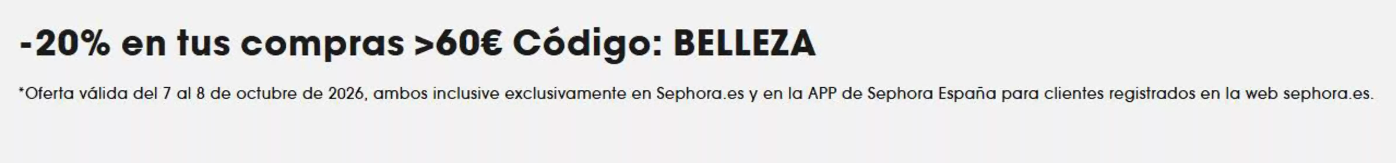 Catálogo Sephora en Tordera | -20% en tus compras >60€ | 2026-10-07T00:00:00.000Z - 2026-10-08T00:00:00.000Z