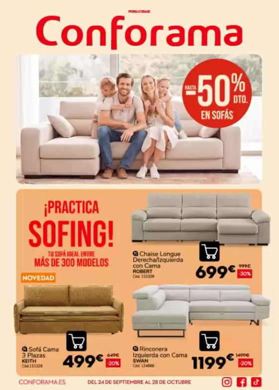 Catálogo Conforama | Hasta 50% Dto. En Sofás | 2026-09-24T00:00:00.000Z - 2026-10-28T00:00:00.000Z