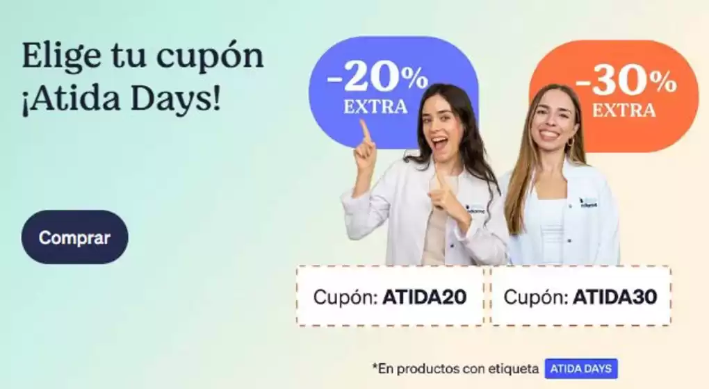 Catálogo Atida MiFarma en Torrelavega | Elige tu cupón ¡Atida Days! | 2026-10-09T00:00:00.000Z - 2026-10-15T00:00:00.000Z