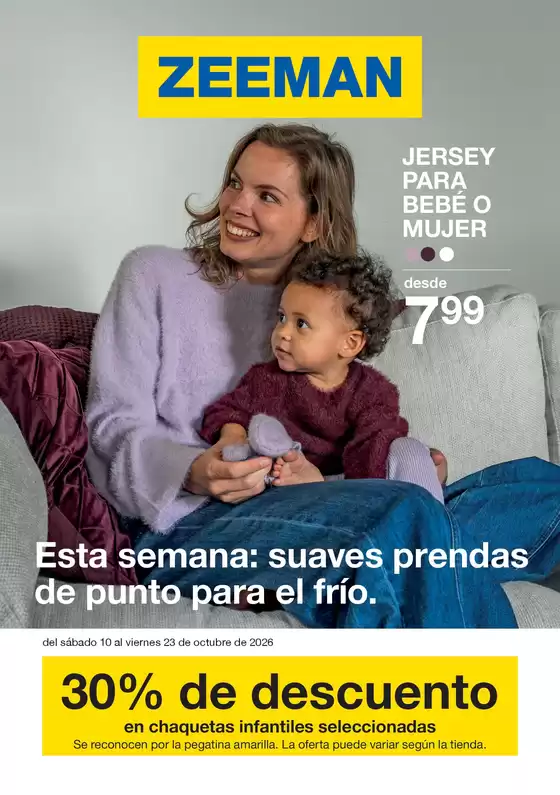 Catálogo ZEEMAN | Esta semana: suaves prendas de punto para el frío. | 2026-10-12T00:00:00.000Z - 2026-10-23T00:00:00.000Z
