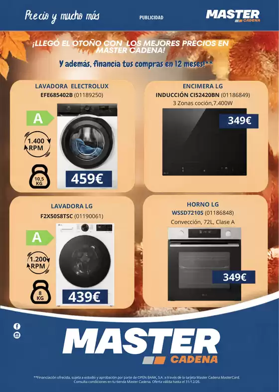 Catálogo Master Cadena | ¡Llegó El Otoño Con Los Mejores Precios En Master Cadena! | 2026-10-15T00:00:00.000Z - 2026-11-02T00:00:00.000Z