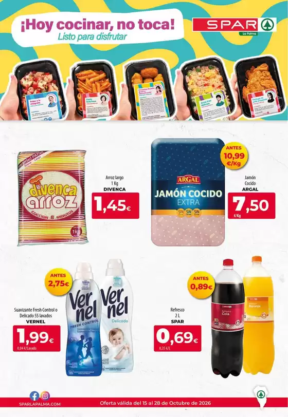 Catálogo Spar La Palma | Oferta välida del 15 al 28 de Octubre de 2026 | 2026-10-15T00:00:00.000Z - 2026-10-28T00:00:00.000Z