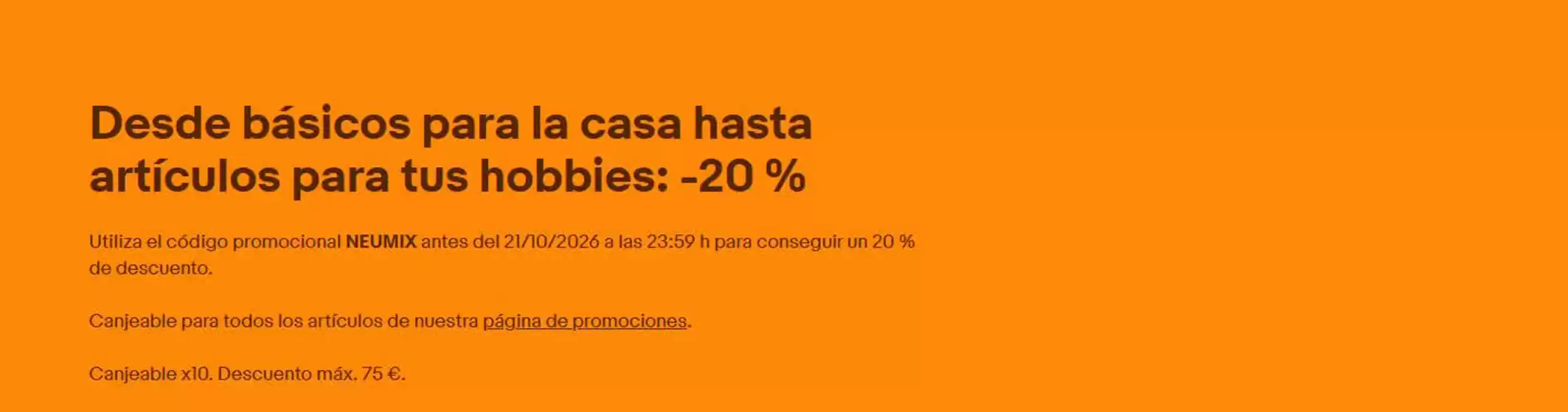 Catálogo eBay en Sant Quirze Safaja | Desde básicos para la casa hasta artículos para tus hobbies: -20 % | 2026-10-16T00:00:00.000Z - 2026-10-20T00:00:00.000Z