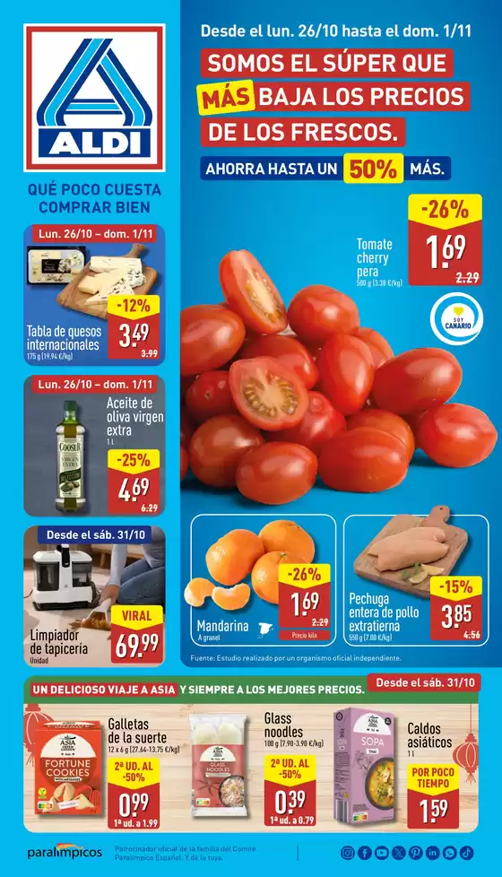 Catálogo ALDI en Fasnia | ¡Qué poco cuesta comprar bien! | 2026-10-26T00:00:00.000Z - 2026-11-01T00:00:00.000Z
