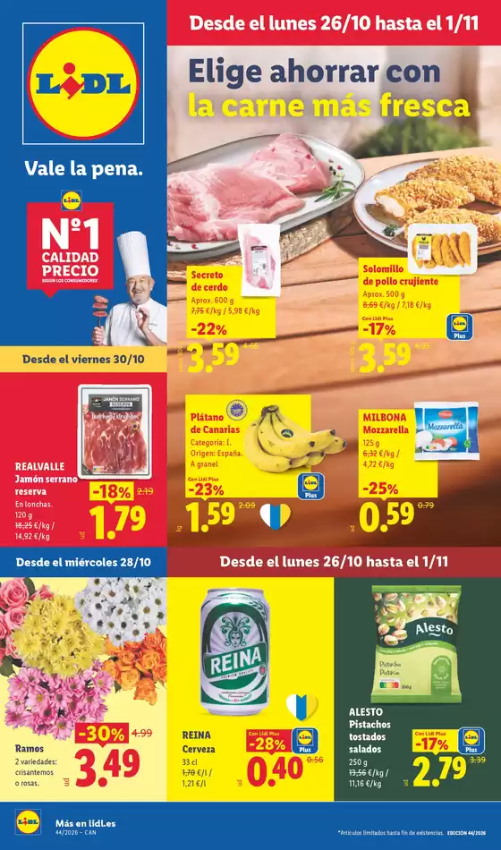Catálogo Lidl en Villanueva de Algaidas | № 1 PRECIO - Ofertas válidas del 26/10 al 01/11 | 2026-10-26T00:00:00.000Z - 2026-11-01T00:00:00.000Z