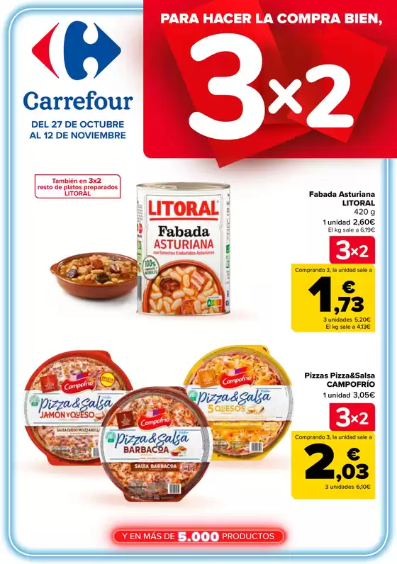 Catálogo Carrefour en Navaconcejo | 3x2 + 50% QUE VUELVE | 2026-10-27T00:00:00.000Z - 2026-11-12T00:00:00.000Z