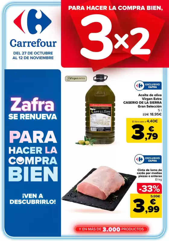 Catálogo Carrefour | 3x2 + 50% QUE VUELVE | 2026-10-27T00:00:00.000Z - 2026-11-12T00:00:00.000Z