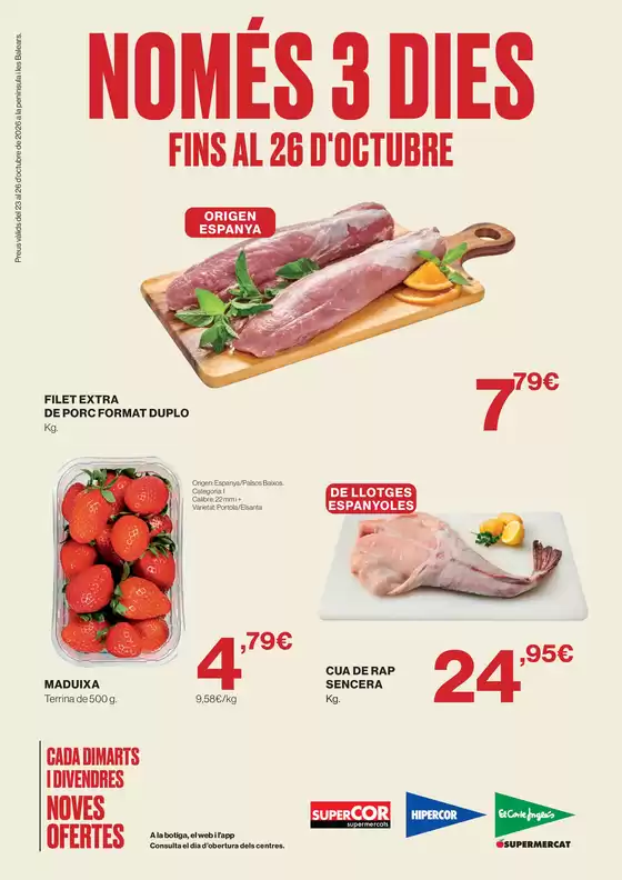 Catálogo Hipercor | Només 3 Dies | 2026-10-23T00:00:00.000Z - 2026-10-26T00:00:00.000Z