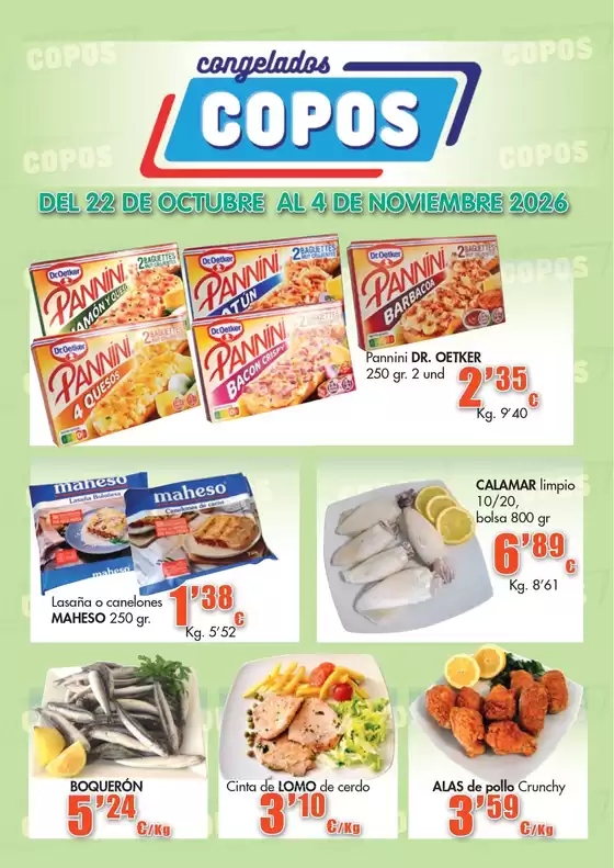 Catálogo Congelados Copos | Del 22 De Octubre Al 4 De Noviembre 2026 | 2026-10-23T00:00:00.000Z - 2026-11-04T00:00:00.000Z