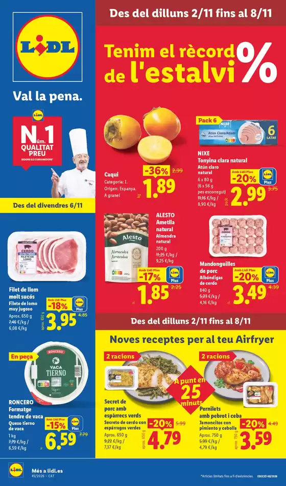 Catálogo Lidl en Preixens | № 1 PRECIO - Ofertas válidas del 02/11 al 08/11 | 2026-11-02T00:00:00.000Z - 2026-11-08T00:00:00.000Z