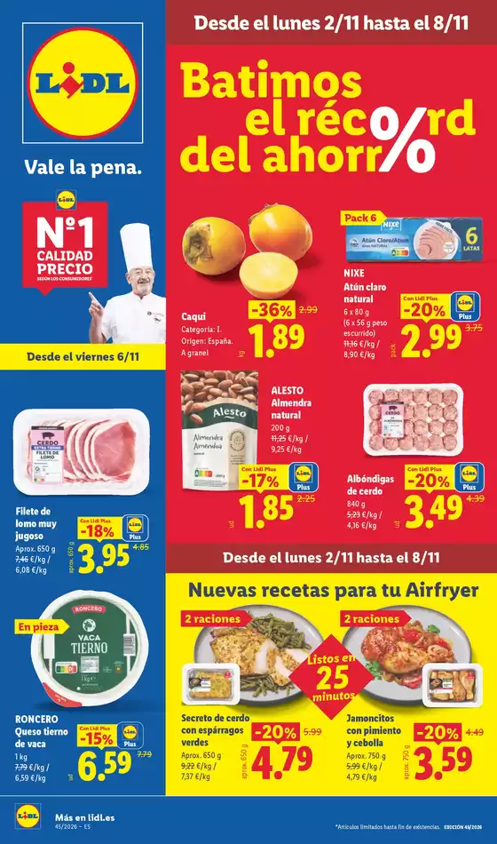 Catálogo Lidl en Carcabuey | № 1 PRECIO - Ofertas válidas del 02/11 al 08/11 | 2026-11-02T00:00:00.000Z - 2026-11-08T00:00:00.000Z