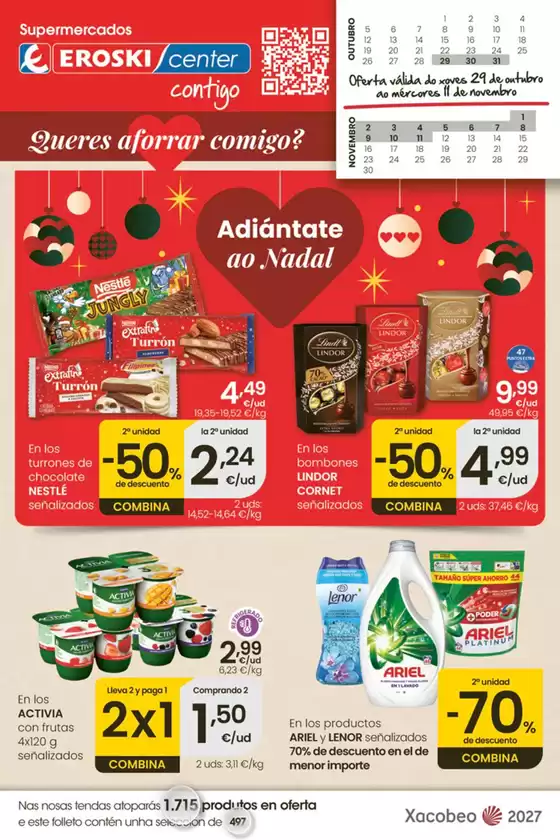 Catálogo Eroski en Rodeiro | Queres aforrar conmigo? | 2026-10-29T00:00:00.000Z - 2026-11-11T00:00:00.000Z