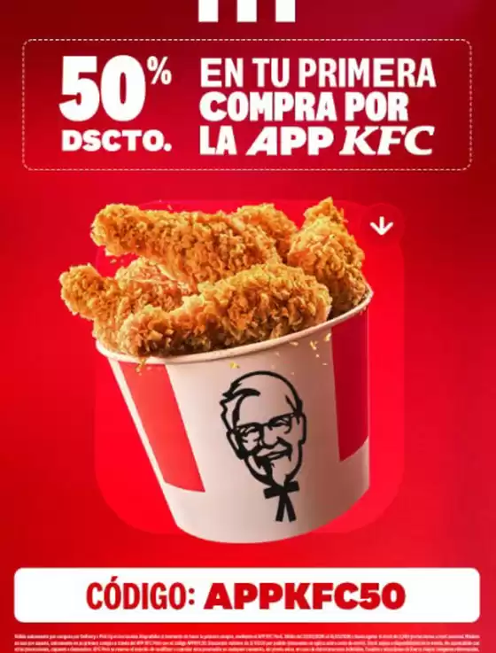 Catálogo KFC | 50% en tu primera compra por la App KFC | 2026-03-02T00:00:00.000Z - 2026-03-31T00:00:00.000Z