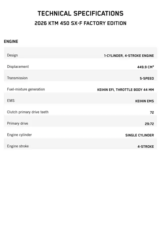 Catálogo KTM | Technical Specifications  | 2026-03-02T00:00:00.000Z - 2027-06-30T00:00:00.000Z
