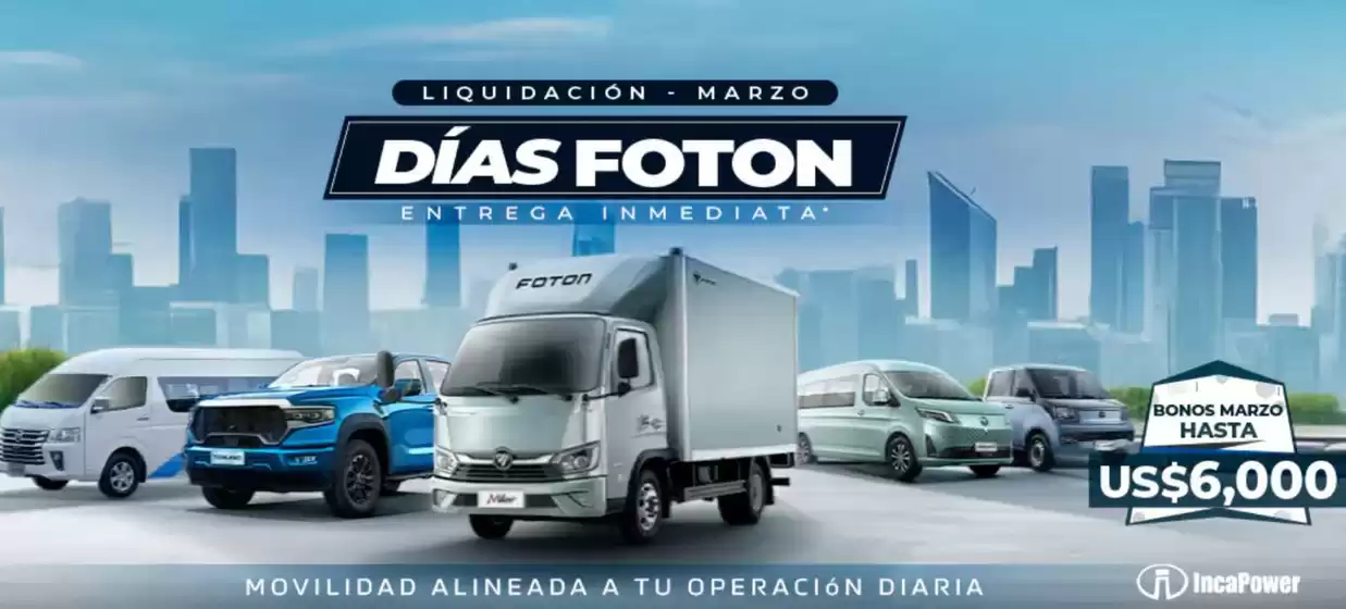 Catálogo Fotón | Dias Foton entrega inmediata | 2026-03-12T00:00:00.000Z - 2026-03-31T00:00:00.000Z