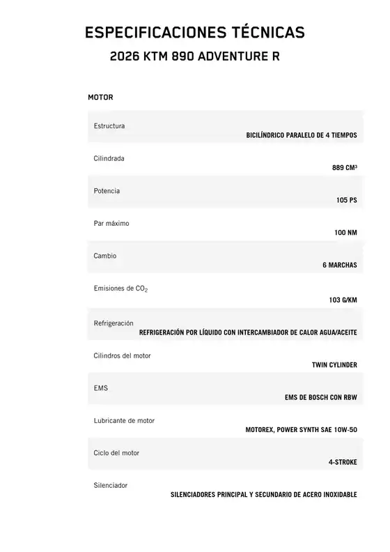 Catálogo KTM | 2026 ktm 890 adventurer | 2026-03-16T00:00:00.000Z - 2026-03-30T00:00:00.000Z