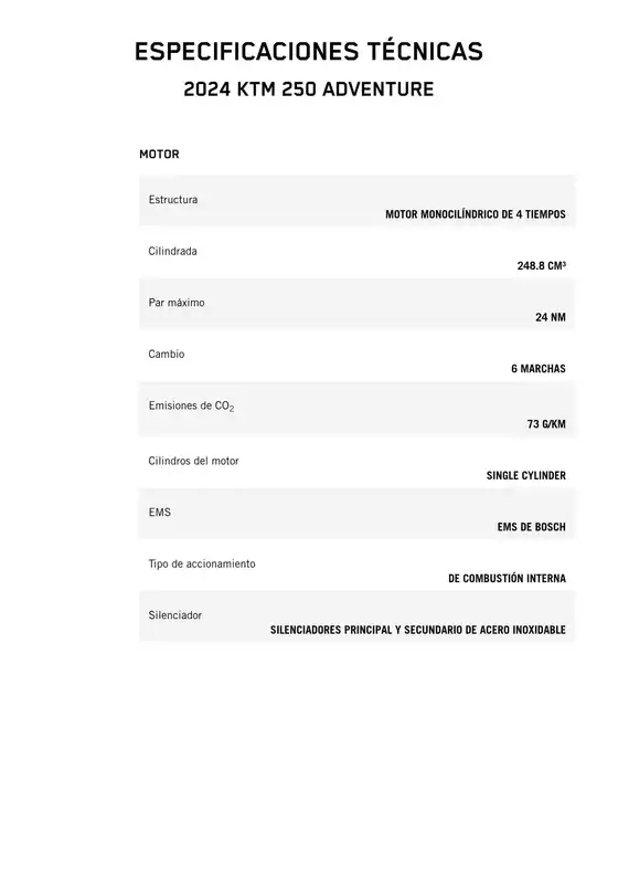 Catálogo KTM | 2024 ktm 250 adventure | 2026-03-16T00:00:00.000Z - 2026-03-30T00:00:00.000Z