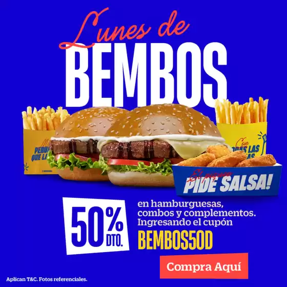 Catálogo Bembos | Ahorra ahora con nuestras ofertas | 2026-03-17T00:00:00.000Z - 2026-03-31T00:00:00.000Z