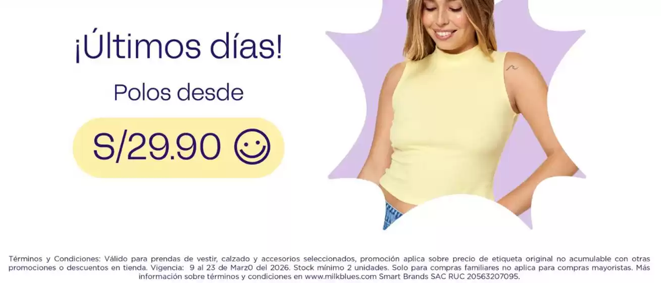 Catálogo Milk Blues en Chiclayo | Ultimos dias! | 2026-03-17T00:00:00.000Z - 2026-03-23T00:00:00.000Z
