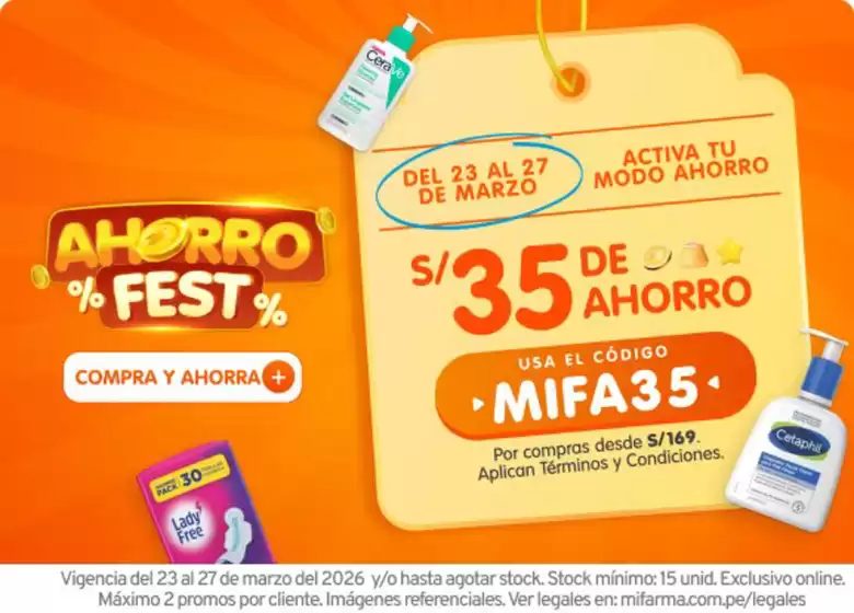 Catálogo Mifarma en Tarapoto | Ahorro Fest  | 2026-03-24T00:00:00.000Z - 2026-03-27T00:00:00.000Z