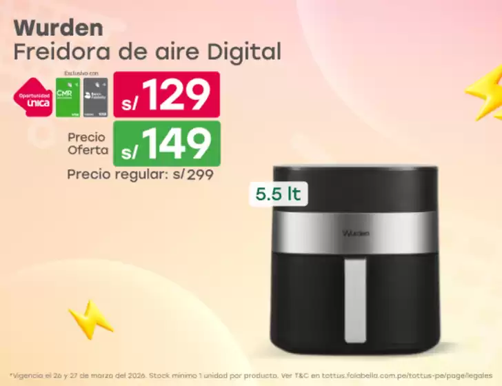 Catálogo Tottus | Ofertas y promociones actuales | 2026-03-26T00:00:00.000Z - 2026-03-27T00:00:00.000Z