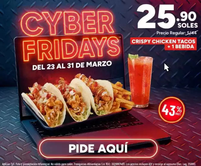 Catálogo TGI Friday's | Cyber Fridays | 2026-03-31T00:00:00.000Z - 2026-03-31T00:00:00.000Z
