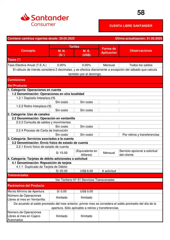 Catálogo Santander | CUENTA LIBRE SANTANDER | 2026-04-02T00:00:00.000Z - 2026-05-31T00:00:00.000Z