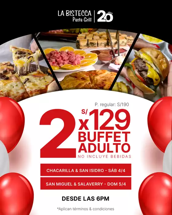 Catálogo La Bistecca | Buffet adulto  | 2026-04-03T00:00:00.000Z - 2026-04-05T00:00:00.000Z