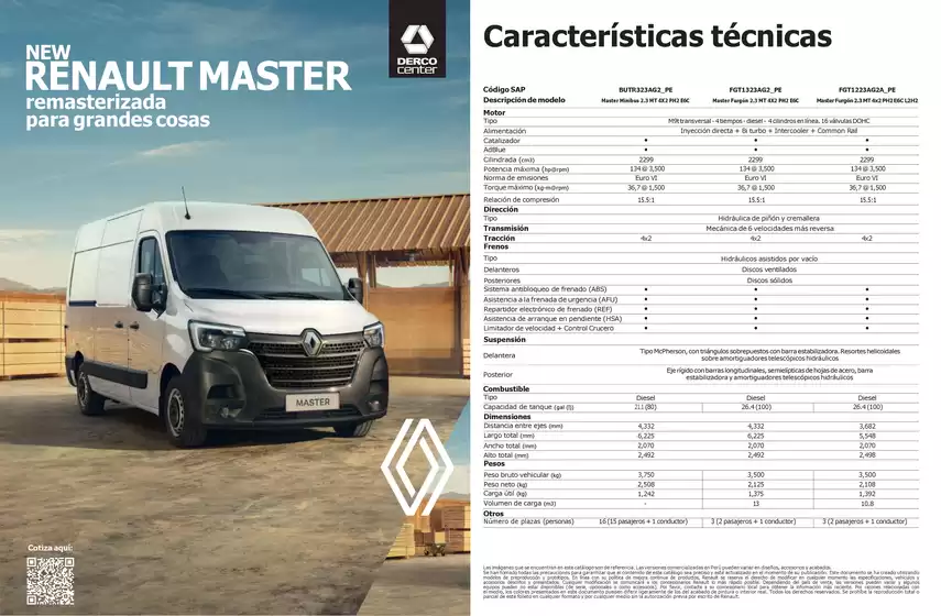Catálogo Renault | Ficha tecnica master pe 26 | 2026-04-28T00:00:00.000Z - 2026-05-12T00:00:00.000Z
