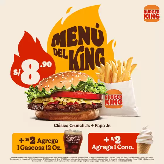 Catálogo Burger King | Menu del king  | 2026-04-28T00:00:00.000Z - 2026-08-31T00:00:00.000Z