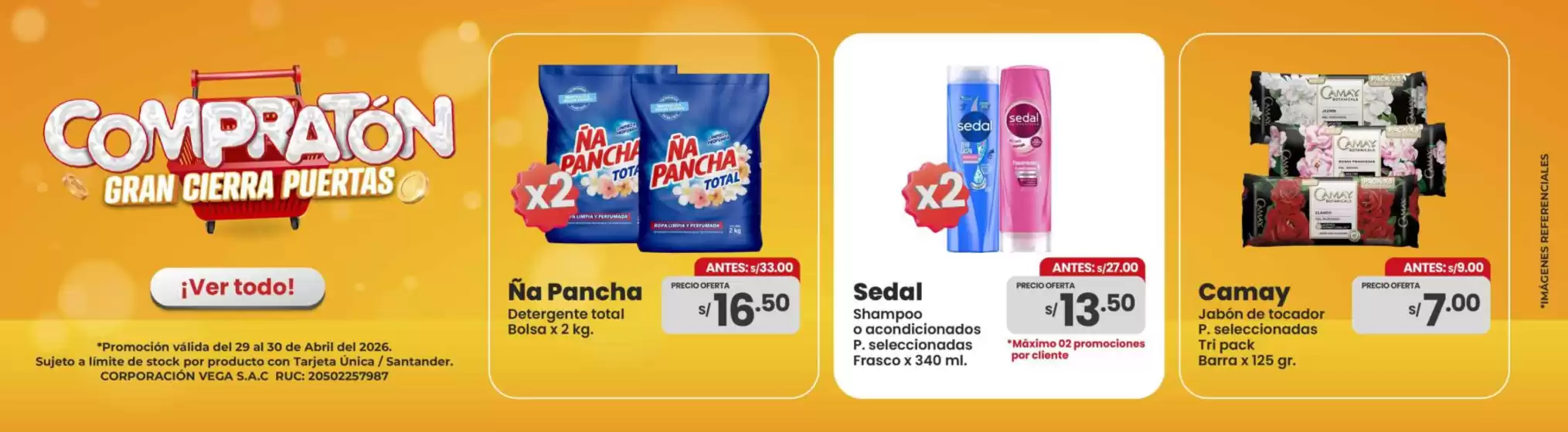 Catálogo Vega | Ofertas principales para ahorradores | 2026-04-29T00:00:00.000Z - 2026-04-30T00:00:00.000Z