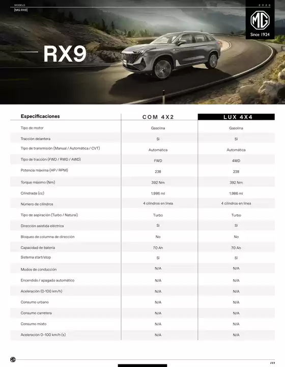 Catálogo MG | Ficha RX9 | 2026-01-01T00:00:00.000Z - 2026-12-31T00:00:00.000Z