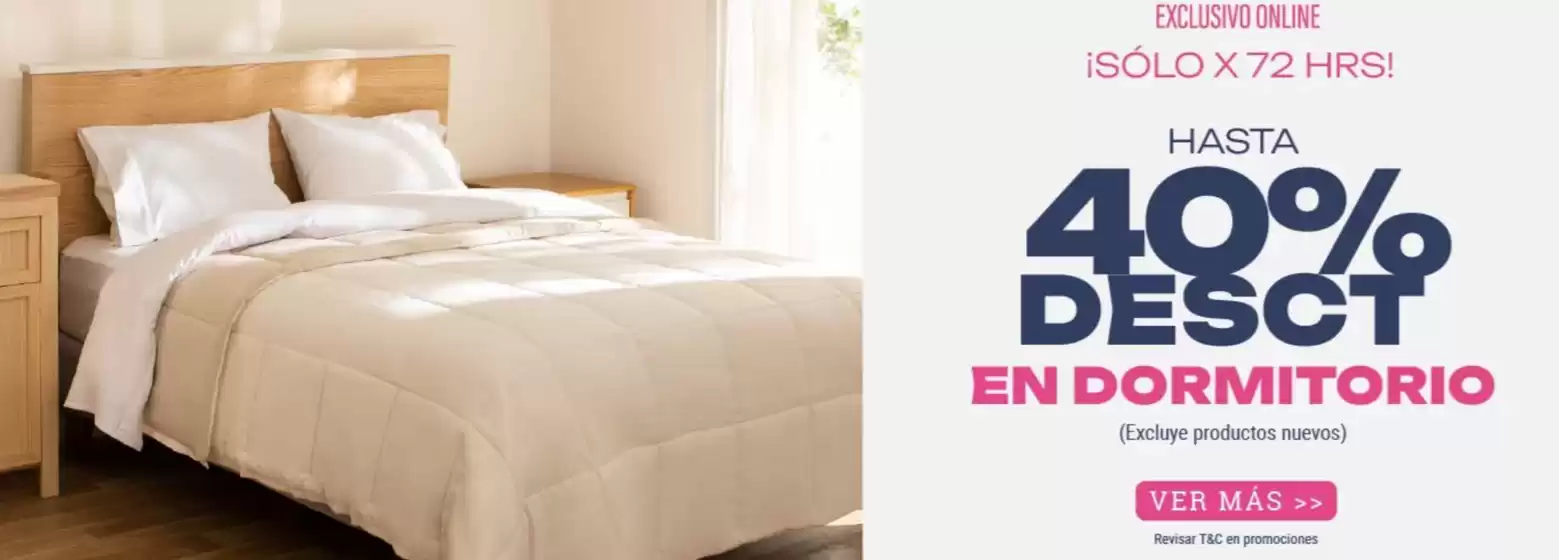 Catálogo Casaideas | Hasta 40%desct en dormitorio | 2026-05-13T00:00:00.000Z - 2026-05-15T00:00:00.000Z