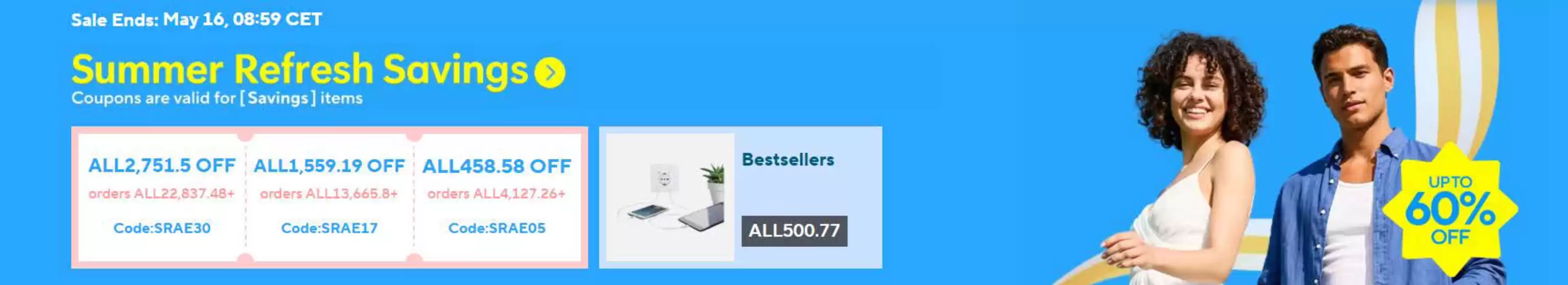 Catálogo Ali Express | Summer Refresh Savings | 2026-05-14T00:00:00.000Z - 2026-05-16T00:00:00.000Z