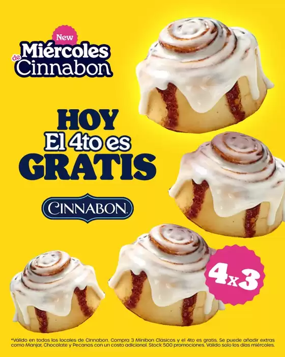 Catálogo Cinnabon | Hoy el 4to es gratis  | 2026-05-15T00:00:00.000Z - 2026-05-31T00:00:00.000Z