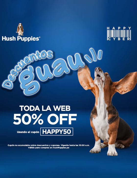 Catálogo Hush Puppies | CYBER WOW 50% OFF | 2023-07-05T00:00:00.000Z - 2023-07-12T00:00:00.000Z