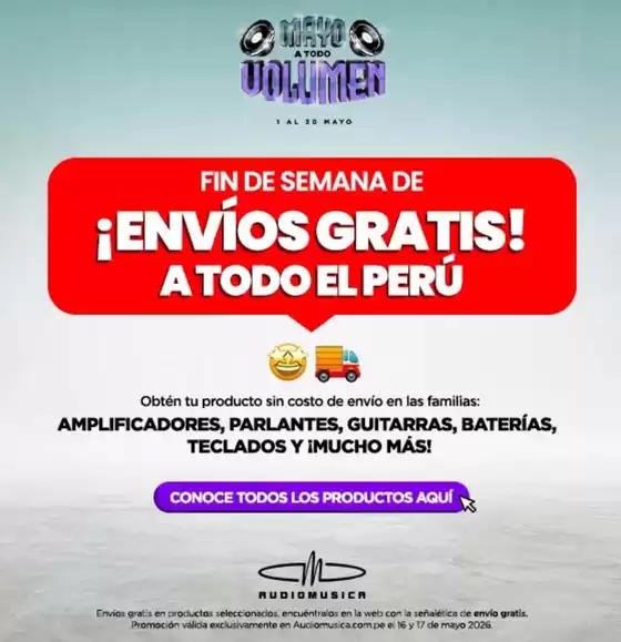Catálogo Audiomusica | Fin se semana de envios gratis! | 2026-05-18T00:00:00.000Z - 2026-05-31T00:00:00.000Z