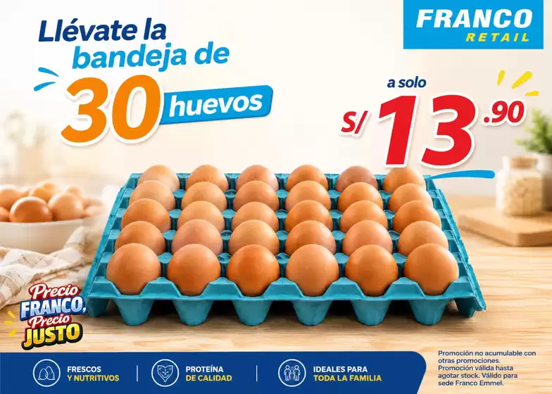 Catálogo Franco Supermercado | Llevate la bandeja de 30 huevos  | 2026-05-22T00:00:00.000Z - 2026-06-13T00:00:00.000Z