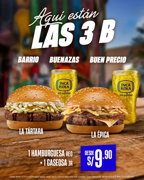 Catálogo Bembos | Aqui estan las 3 B | 2026-06-01T00:00:00.000Z - 2026-06-01T00:00:00.000Z