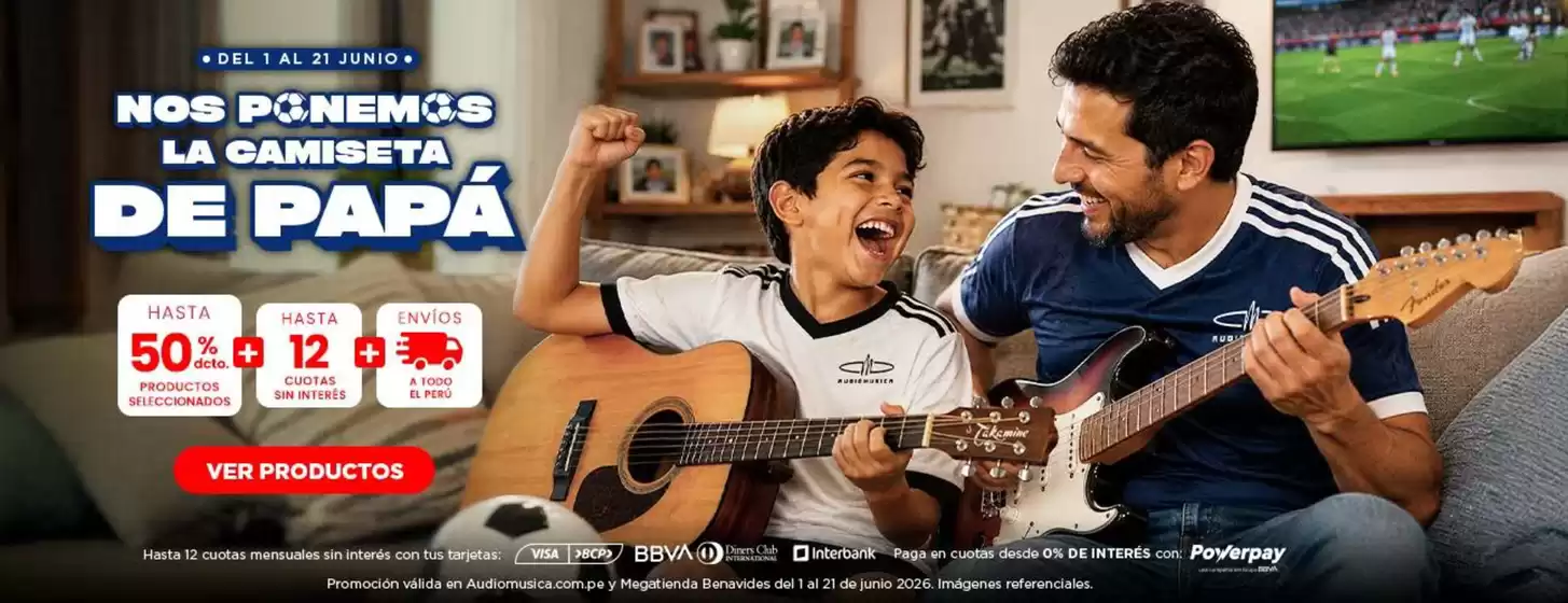 Catálogo Audiomusica | Nos ponemos la camiseta de papa  | 2026-06-04T00:00:00.000Z - 2026-06-21T00:00:00.000Z