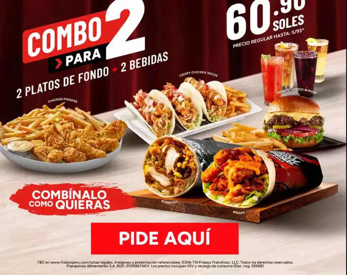 Catálogo TGI Friday's | Combo para 2  | 2026-06-04T00:00:00.000Z - 2026-06-30T00:00:00.000Z