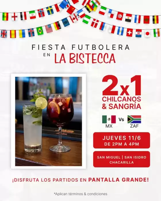 Catálogo La Bistecca | Fiesta futbolera en la bistecca | 2026-06-11T00:00:00.000Z - 2026-06-11T00:00:00.000Z