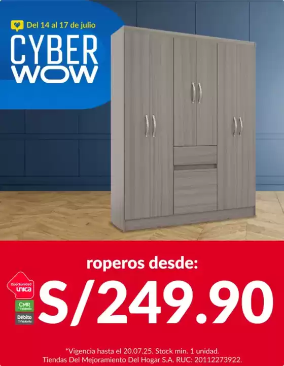 Catálogo Sodimac en Huancayo | Roperos  | 2025-07-14T00:00:00.000Z - 2025-07-17T00:00:00.000Z
