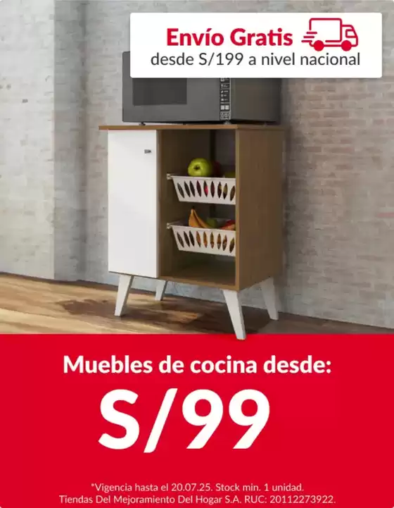 Catálogo Sodimac en Huancayo | Muebles de cocina  | 2025-07-16T00:00:00.000Z - 2025-07-20T00:00:00.000Z