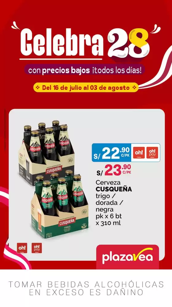 Catálogo Plaza Vea | Celebra 28 | 2025-07-16T00:00:00.000Z - 2025-08-03T00:00:00.000Z
