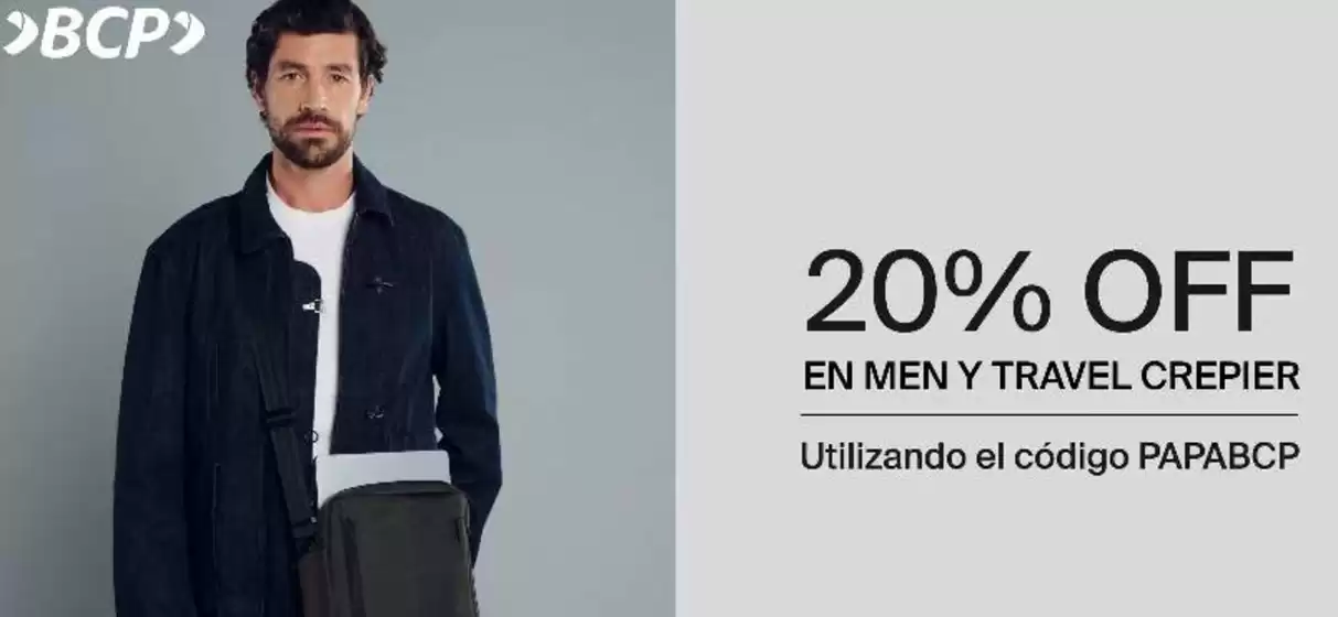 Catálogo Crepier | 20%off en men y travel crepier | 2026-06-15T00:00:00.000Z - 2026-06-30T00:00:00.000Z