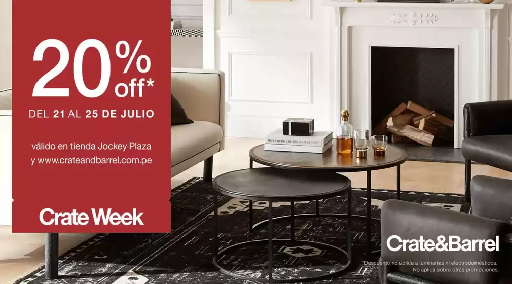Catálogo Crate & Barrel | 20%off  | 2025-07-24T00:00:00.000Z - 2025-07-25T00:00:00.000Z