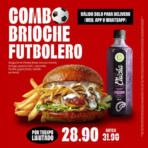 Catálogo Pardo's Chicken | Combo brioche futbolero | 2026-06-17T00:00:00.000Z - 2026-06-30T00:00:00.000Z