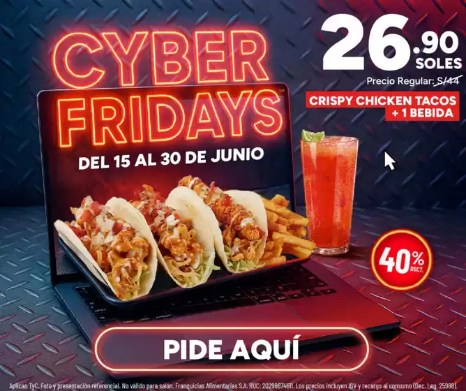 Catálogo TGI Friday's | Cyber Fridays | 2026-06-18T00:00:00.000Z - 2026-06-30T00:00:00.000Z