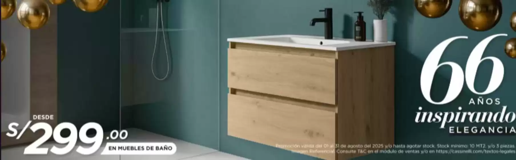 Catálogo Cassinelli en San José de Sisa | Desde S/299 en muebles de bano | 2025-08-01T00:00:00.000Z - 2025-08-31T00:00:00.000Z